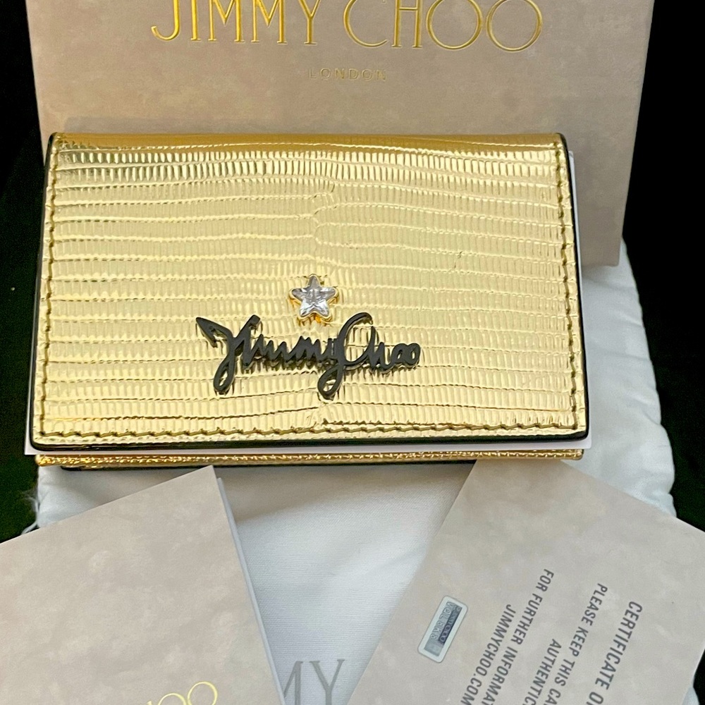 Jimmy Choo Gold Textured Wallet